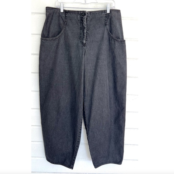 OSKA 100% Cotton Denim Barrel Pants in Dark Gray - 4 (US 12/14)